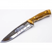 Нож Сафари-2, Кизляр СТО, сталь 65х13, резной купить в Ставрополе